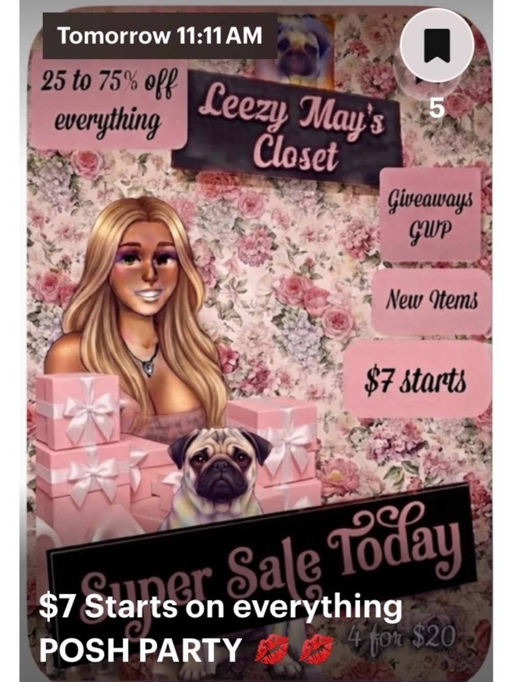 BIG POSH SHOW $7 TRAY 🛍️ GIVEAWAYS 🦋🎈